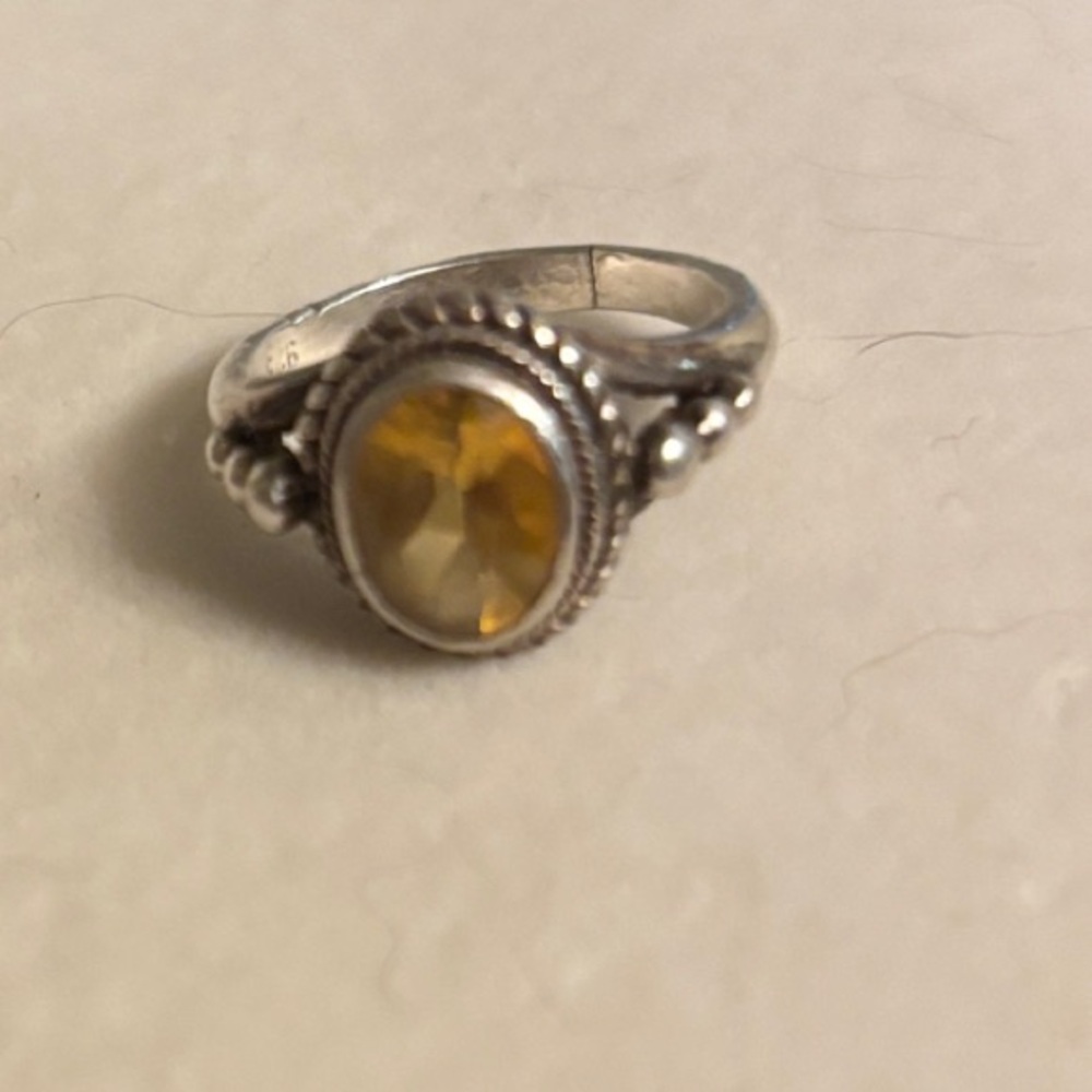 Silver Ring with Citrine Gemstone